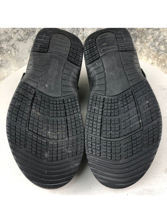 OrthoFeet Men\'s Size 10D Cambria Black Leather Open Toe Hook & Loop 561 Sandals main image 16